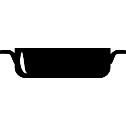 recipiente de cocción plano desde la vista lateral icono