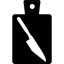 nóż na desce do krojenia ikona