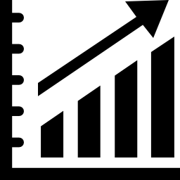 gráfico de estatísticas ascendente Ícone