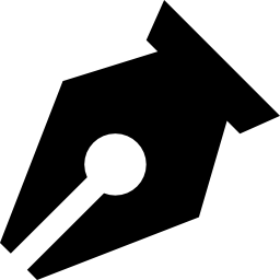zwarte penpunt in diagonaal voor het schrijven van interfacesymbool icoon