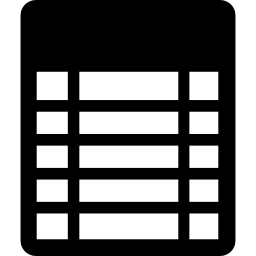 Paper with rows and columns icon