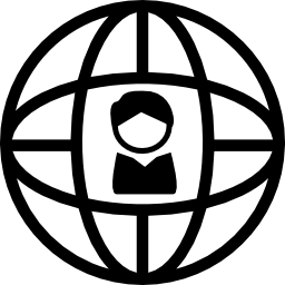 Man in Earth grid icon