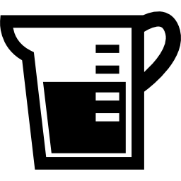 utensilio de cocina jarra con líquido en el interior icono