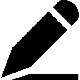 Pencil black tool in diagonal position icon