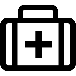 First aid kit bag with cross sign icon