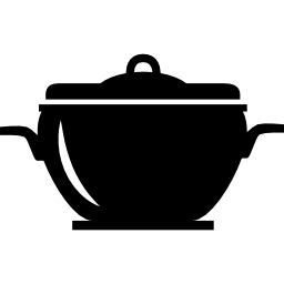 Kitchen bowl for cooking with cover icon