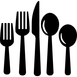 Набор столовых приборов инструментов для еды иконка