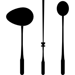 cucchiai e spiedini lunghi utensili da cucina icona