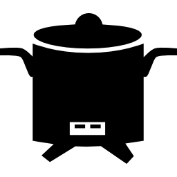 sartén de cocina alta con tapa icono