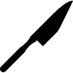 sagoma nera strumento diagonale coltello icona