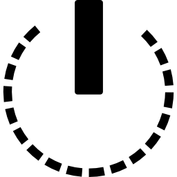 Power circular symbol of broken line circle icon