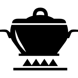 Крытая сковорода в огне иконка