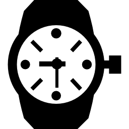 Wristwatch of circular shape icon