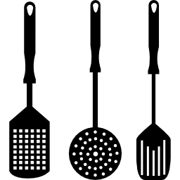 juego de accesorios de cocina de tres piezas icono