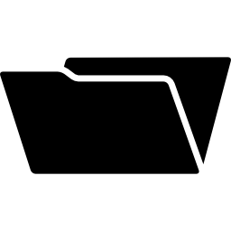 simbolo dell'interfaccia della cartella nera aperta icona