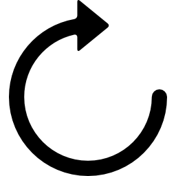 Круговая стрелка, указывающая вправо иконка