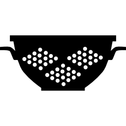 tigela de cozinha com filtro com orifícios Ícone