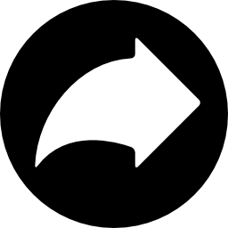 flecha curva hacia la derecha en un círculo icono