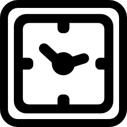 Clock of square shape icon