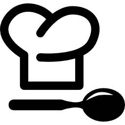 gorro de cocinero y cuchara icono