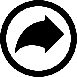 rechts gebogen pijl in een cirkel icoon