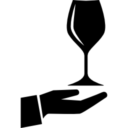 Glass on a hand icon