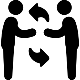 Men exchanging symbol icon