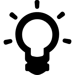 Idea symbol of a lightbulb outline icon