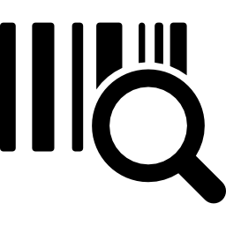 código de barras con un símbolo empresarial lupa icono