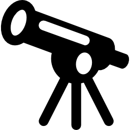 herramienta de astronomía del telescopio para observar el espacio desde la distancia icono