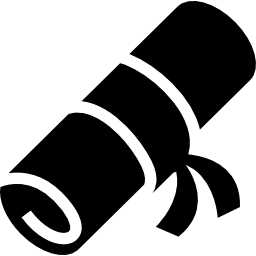 Diploma paper roll icon