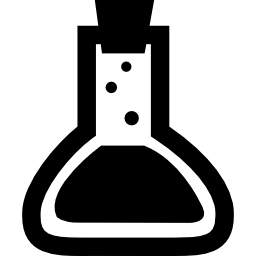 matraz de química con líquido icono