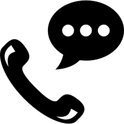 praten via de telefoon auriculair symbool met tekstballon icoon