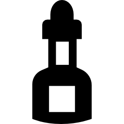 Medicine small bottle with dropper included for drops dosage icon