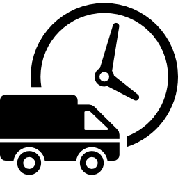 Logistics delivery truck and clock icon