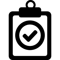 Positive verified symbol of a clipboard icon