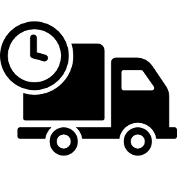 bestelwagen met ronde klok icoon