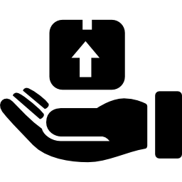 leveringsdoos op een hand icoon