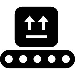 Package on rolling transport icon