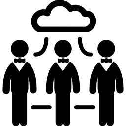 il cloud computing connette le persone icona
