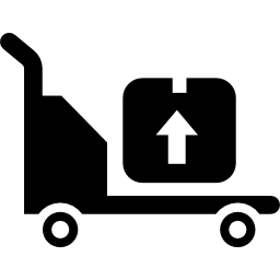pakettransport auf einem wagen icon