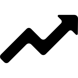 Линия восходящего графика зигзагообразной стрелки иконка