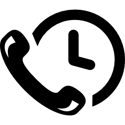 auricular de teléfono y un reloj icono