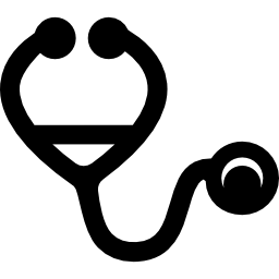 Stethoscope medical heart beats control tool icon