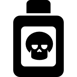 bottiglia di veleno con il simbolo di un teschio icona