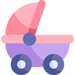 carrito de bebé icono