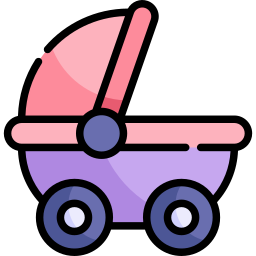 carrito de bebé icono