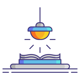 Book lamp icon