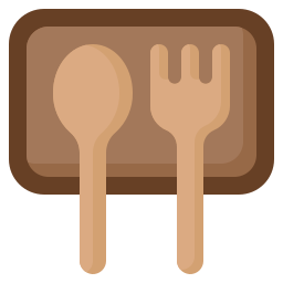 Wooden tableware icon