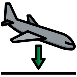 Airplane arriving icon